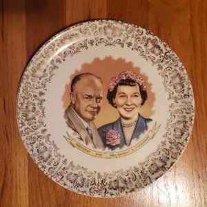 Vintage President and Mrs. Dwight D. Eisenhower Commemorative Plate